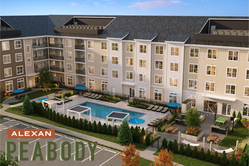 Beautiful new apartments in Peabody, MA at Alexan Peabody with resort inspired amenities!